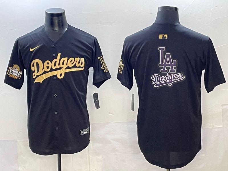 Men Los Angeles Dodgers Blank Black Gold Nike MLB Jersey style 0016->los angeles dodgers->MLB Jersey